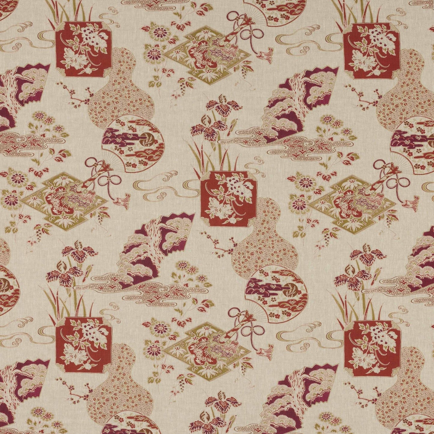 Imari Fabric - Terracotta - Manuel Canovas - M4116-02 - Premier Wallcovering