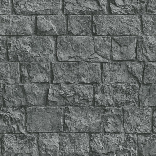 Imitations 3D Effect Brick Wall Wallpaper - Dark Grey - Erismann - 10394 - 10 - Premier Wallcovering