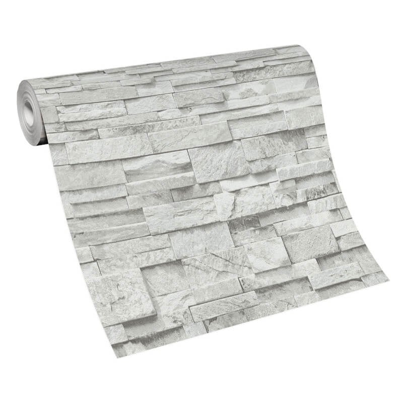 Imitations 3D Effect Brick Wall Wallpaper - Grey - Erismann - 02363 - 30 - Premier Wallcovering