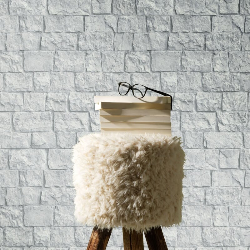 Imitations 3D Effect Brick Wall Wallpaper - Grey - Erismann - 10394 - 31 - Premier Wallcovering