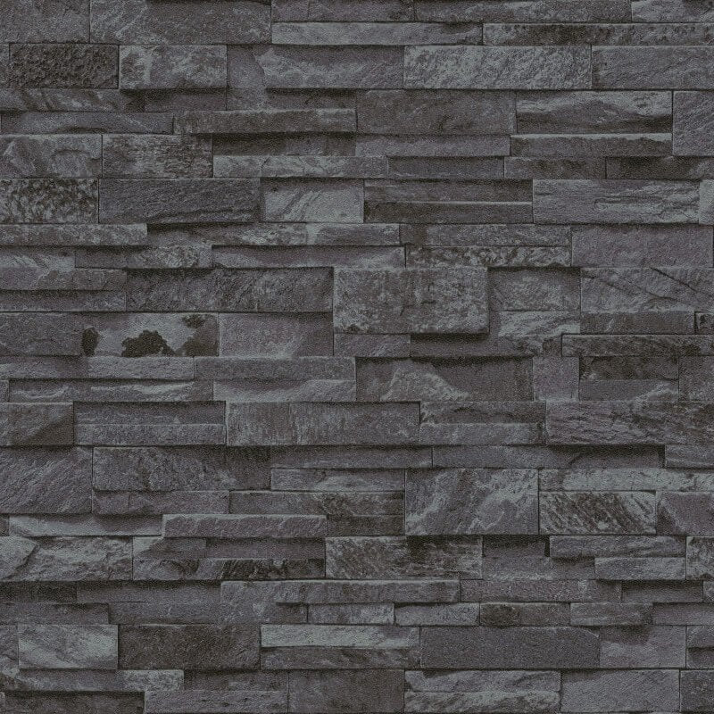 Imitations 3D Effect Brick Wall Wallpaper - Black - Erismann - 02363 - 40 - Premier Wallcovering