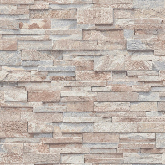 Imitations 3D Effect Brick Wall Wallpaper - Beige - Erismann - 02363 - 10 - Premier Wallcovering