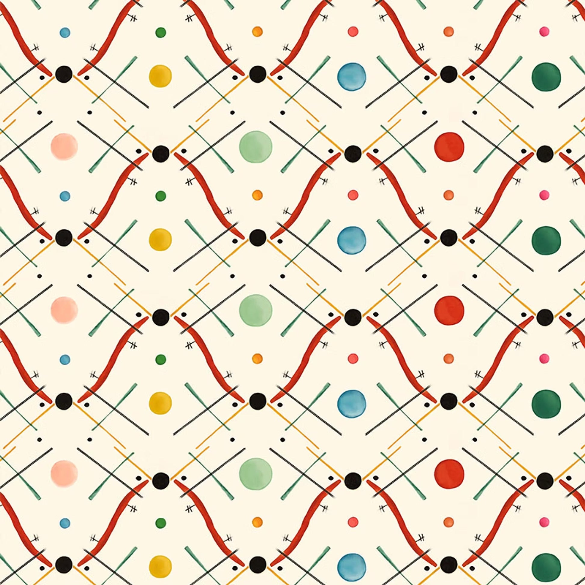 Improvisation Number 1 Wallpaper - Red - Ottoline - W/IMP1/101/1 - Premier Wallcovering