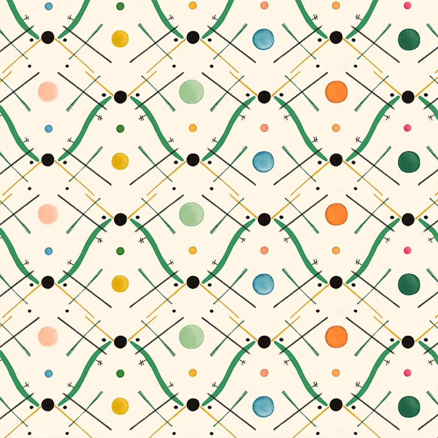 Improvisation Number 1 Wallpaper - Green - Ottoline - W/IMP1/101/3 - Premier Wallcovering