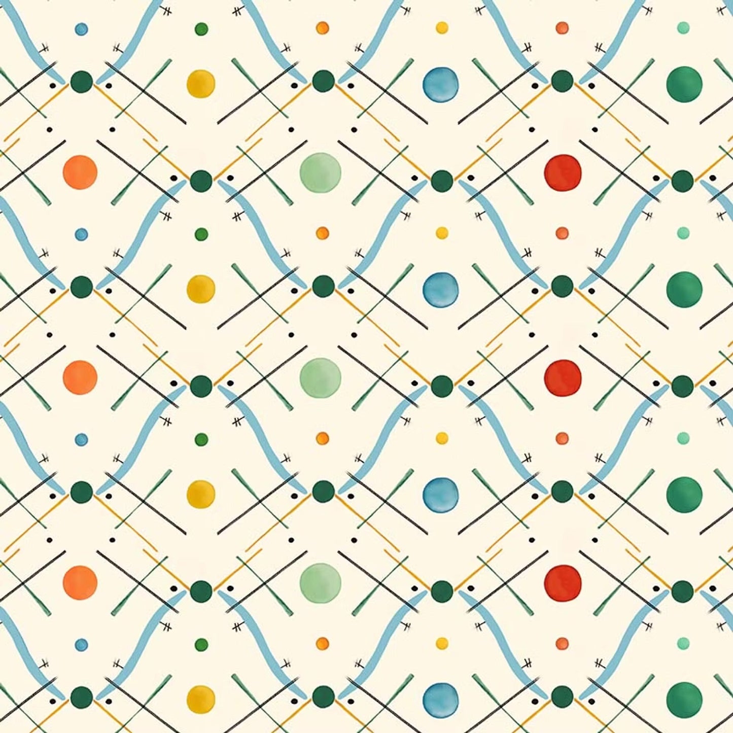 Improvisation Number 1 Wallpaper - Blue - Ottoline - W/IMP1/101/5 - Premier Wallcovering