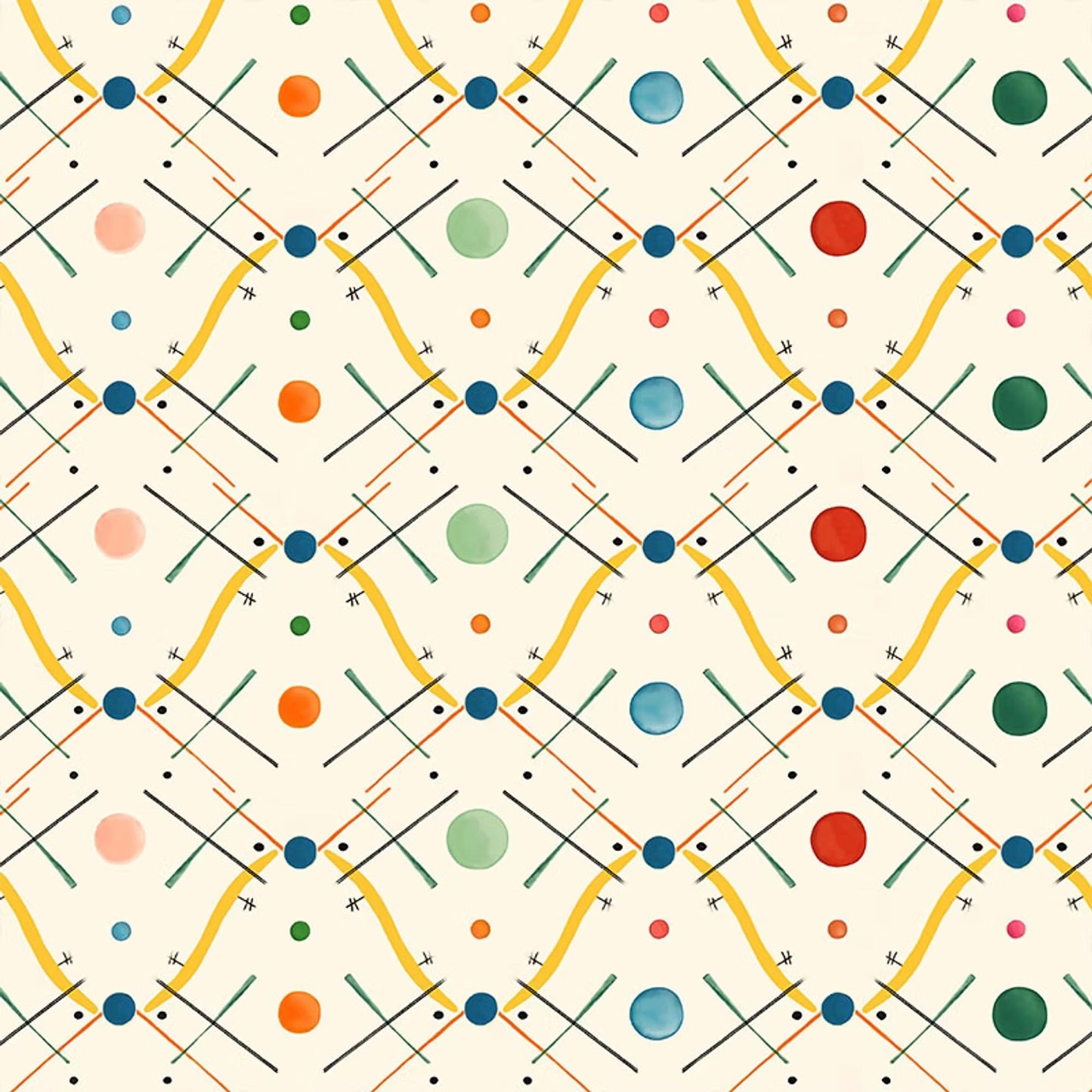 Improvisation Number 1 Wallpaper - Yellow - Ottoline - W/IMP1/101/2 - Premier Wallcovering