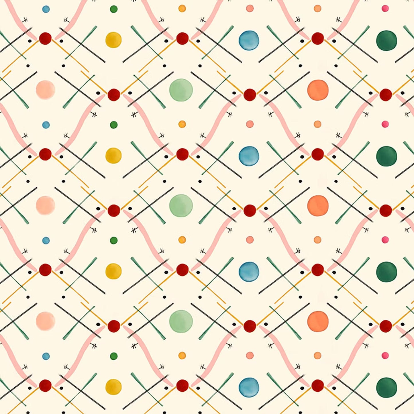 Improvisation Number 1 Wallpaper - Pink - Ottoline - W/IMP1/101/4 - Premier Wallcovering