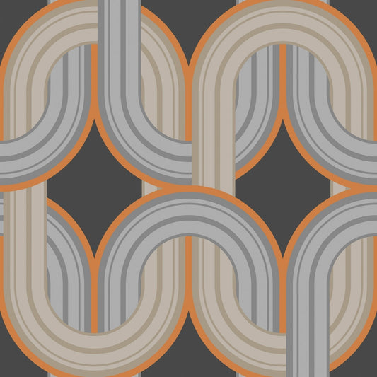 In the Loop Wallpaper - Choc Orange - Envy - 122359 - Premier Wallcovering