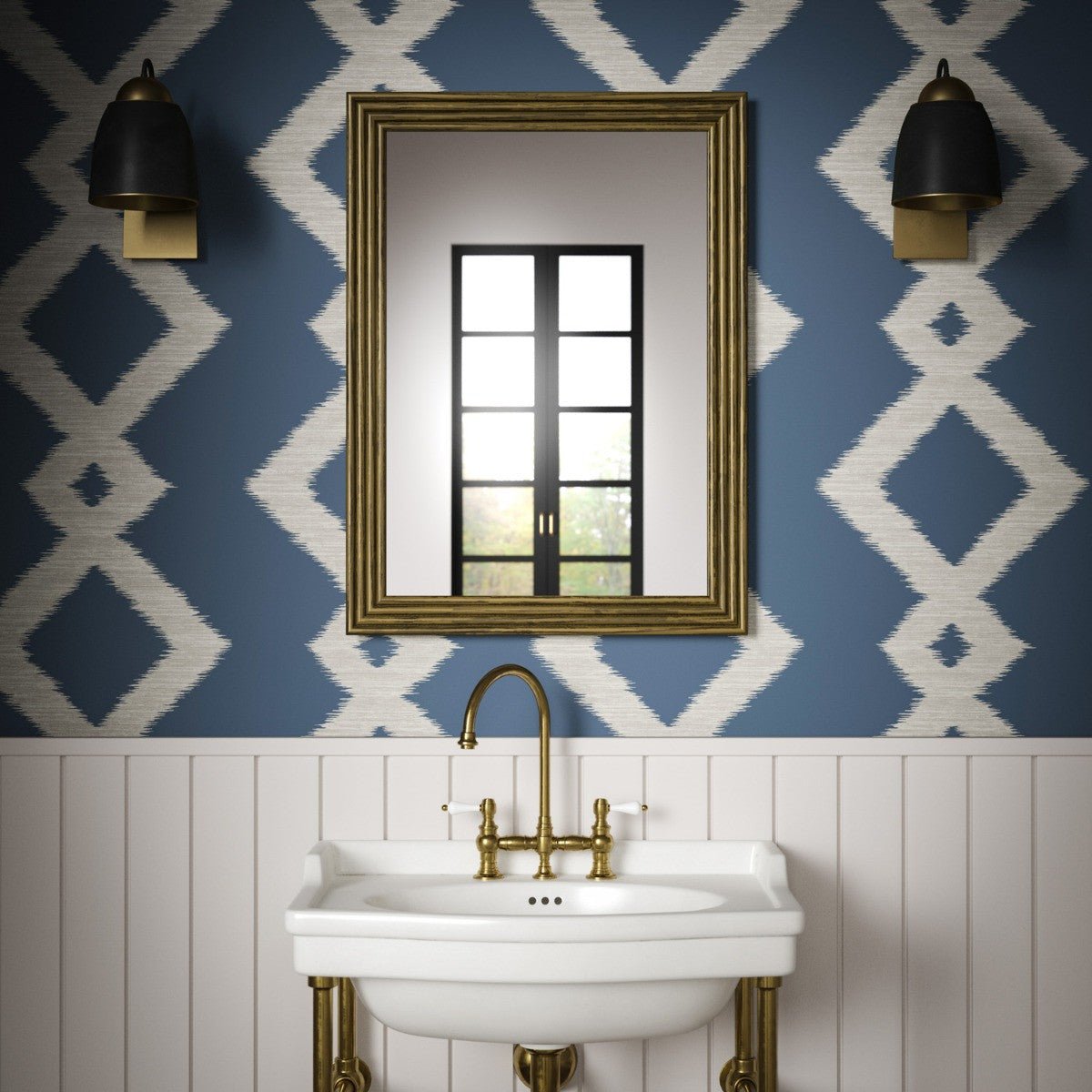Inca Wallpaper - Navy - Warner House - Premier Wallcovering
