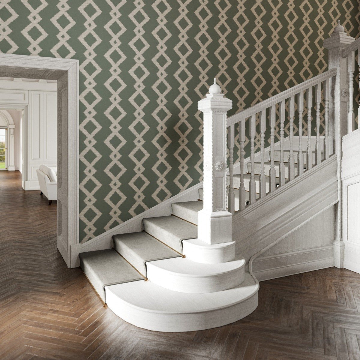 Inca Wallpaper - Palm - Warner House - Premier Wallcovering