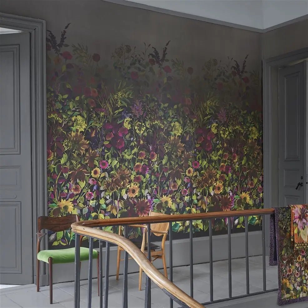 Indian Sunflower Wallpaper - Graphite - Designers Guild - PDG1068/01 - Premier Wallcovering