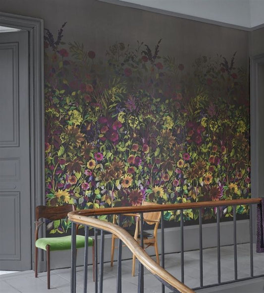 Indian Sunflower Wallpaper - Graphite - PDG1068/01 - Designers Guild - Premier Wallcovering