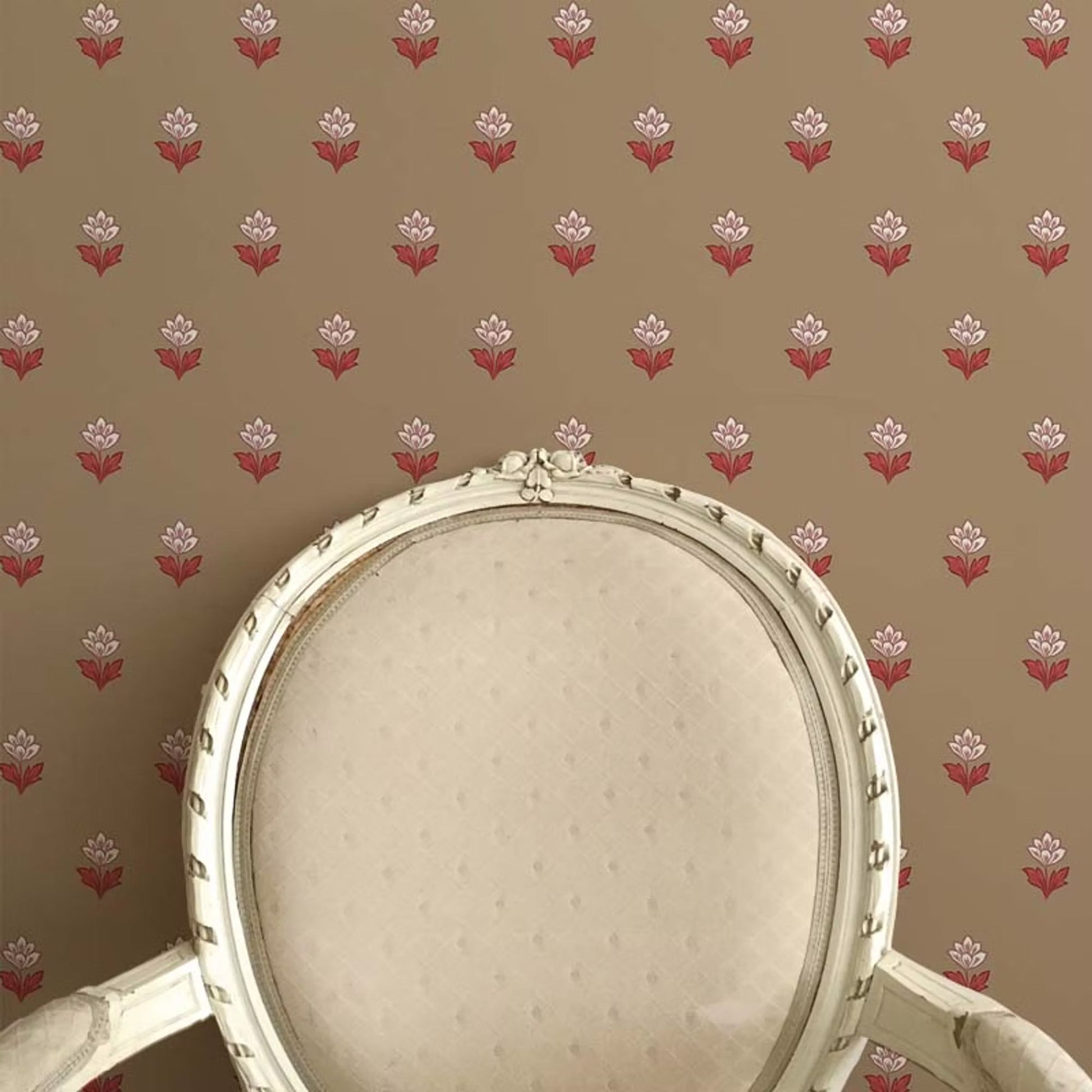 Indian Tulips Wallpaper - Brown Sugar - Ottoline - W/IND/101/7 - Premier Wallcovering