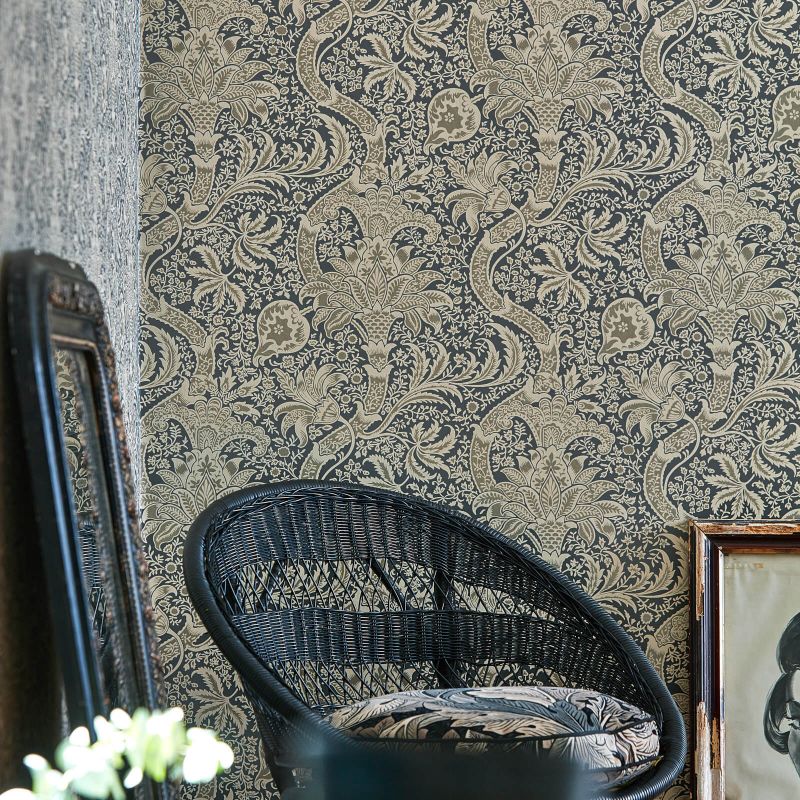 Indian Wallpaper - Grey/Pewter - 216444 - Morris & Co - Premier Wallcovering