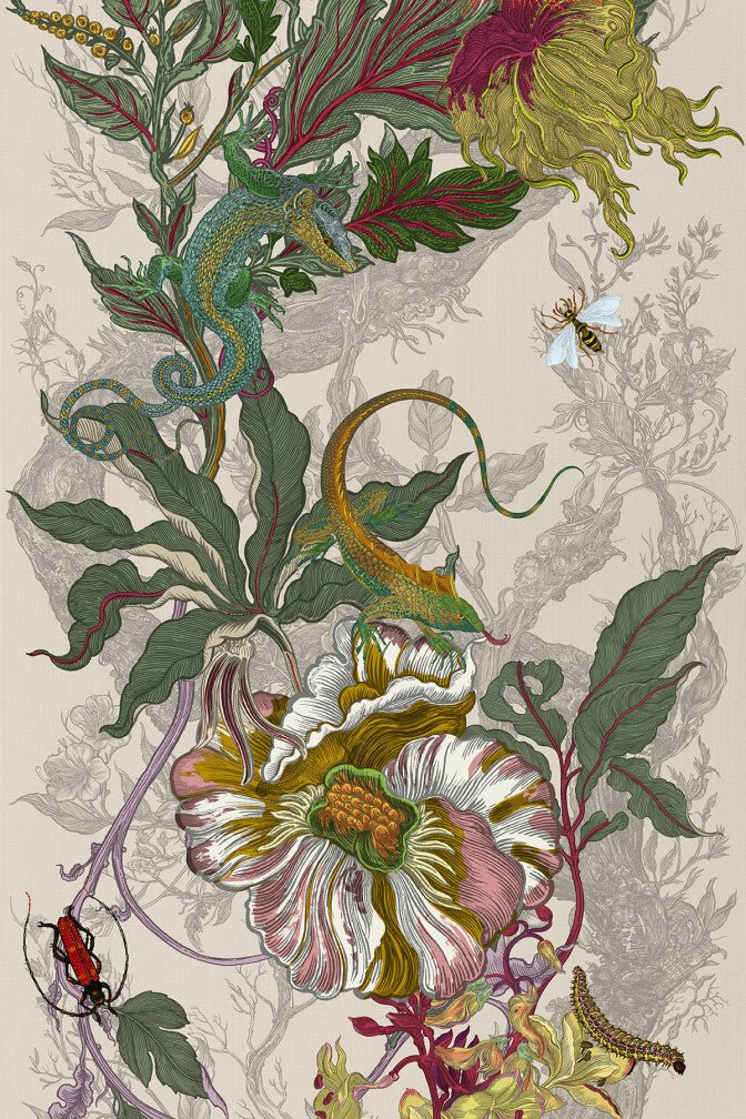 Indie Jungle Fabric - Silver - Timorous Beasties - JNGL/DIGIP/IJNGL/1295/01 - Premier Wallcovering