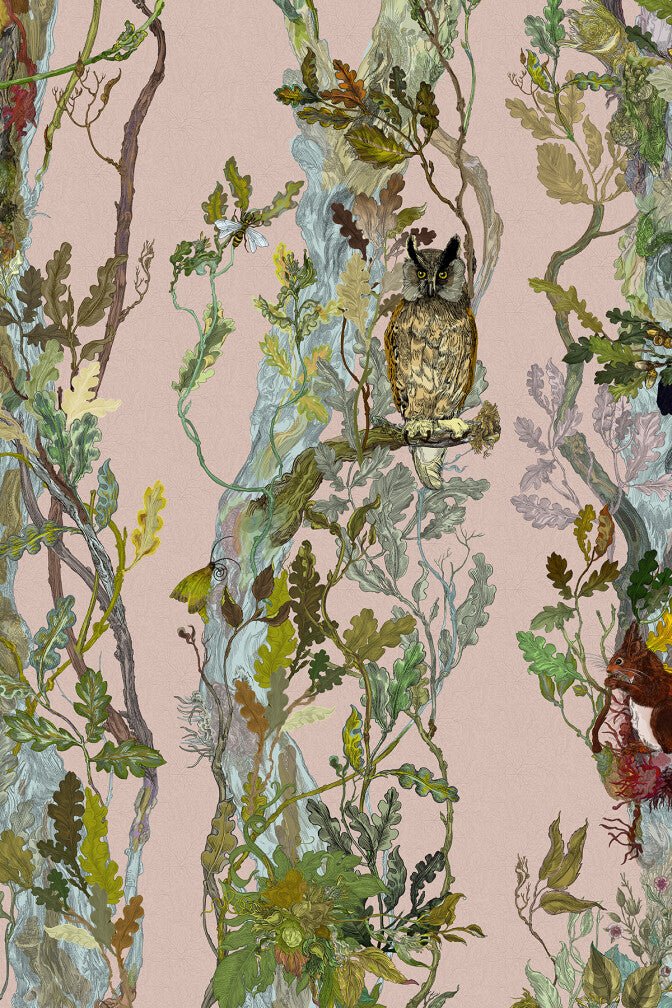 Indie Wood Wallpaper - Dusted Pink - Timorous Beasties - BTN/INDIE/TXMT/07 - Premier Wallcovering