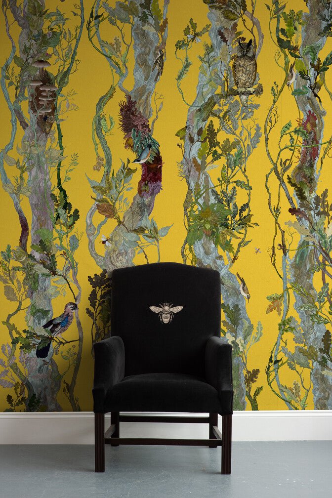 Indie Wood Wallpaper - Cadmium - Timorous Beasties - BTN/INDIE/TXMT/05 - Premier Wallcovering