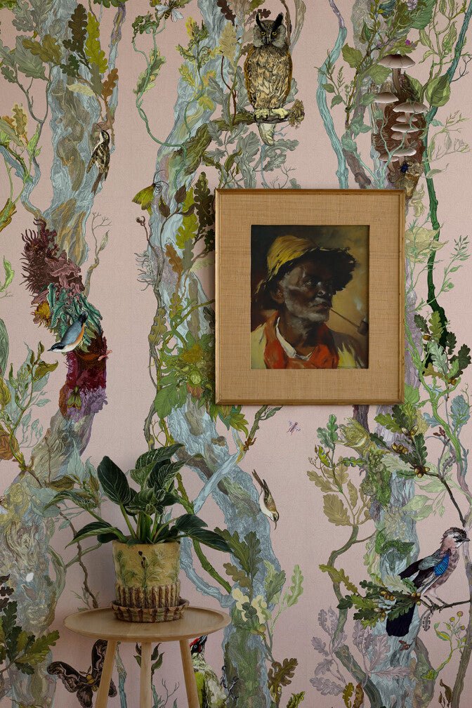 Indie Wood Wallpaper - Dusted Pink - Timorous Beasties - BTN/INDIE/TXMT/07 - Premier Wallcovering