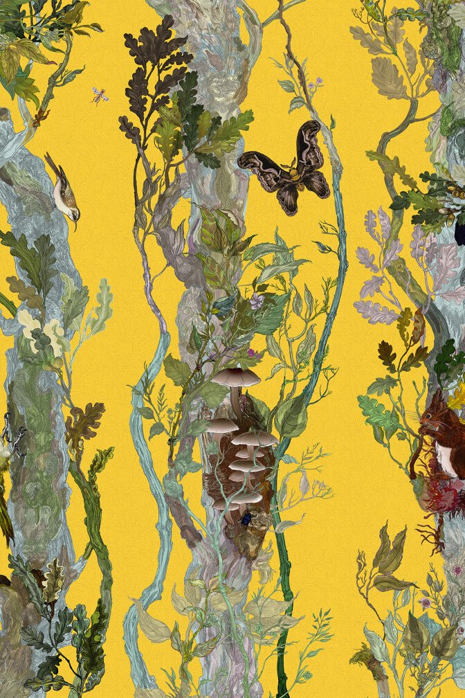 Indie Wood Wallpaper - Cadmium - Timorous Beasties - BTN/INDIE/TXMT/05 - Premier Wallcovering