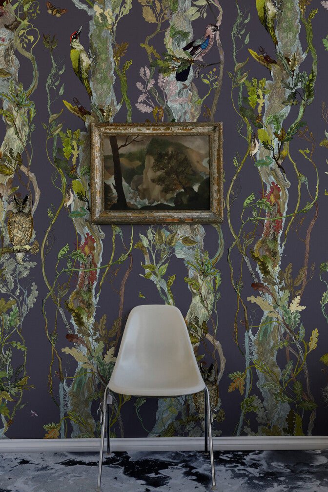 Indie Wood Wallpaper - Blackberry - Timorous Beasties - BTN/INDIE/TXMT/03 - Premier Wallcovering