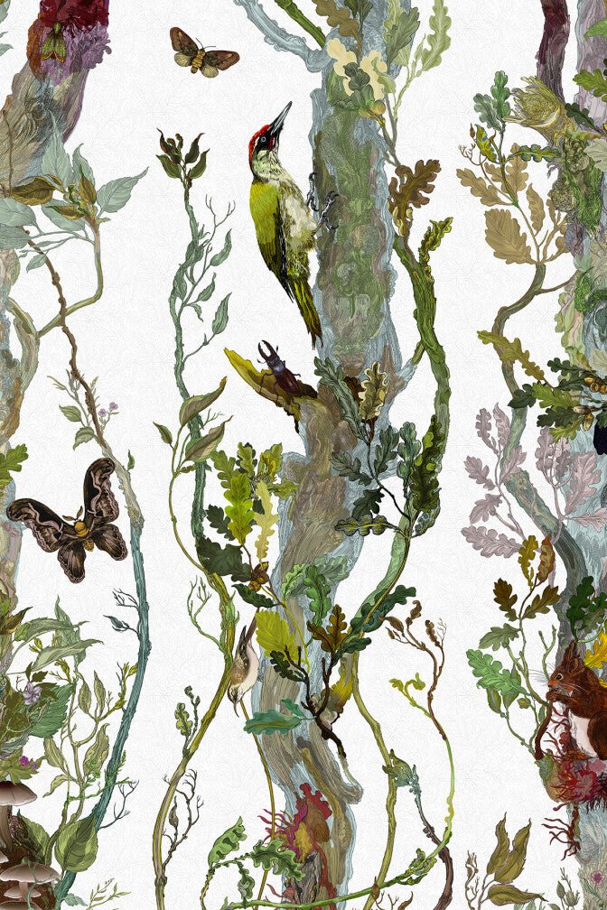 Indie Wood Wallpaper - Alabaster - Timorous Beasties - BTN/INDIE/TXMT/01 - Premier Wallcovering