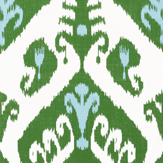 Indies Ikat Wallpaper - Green - Thibaut - T16246 - Premier Wallcovering