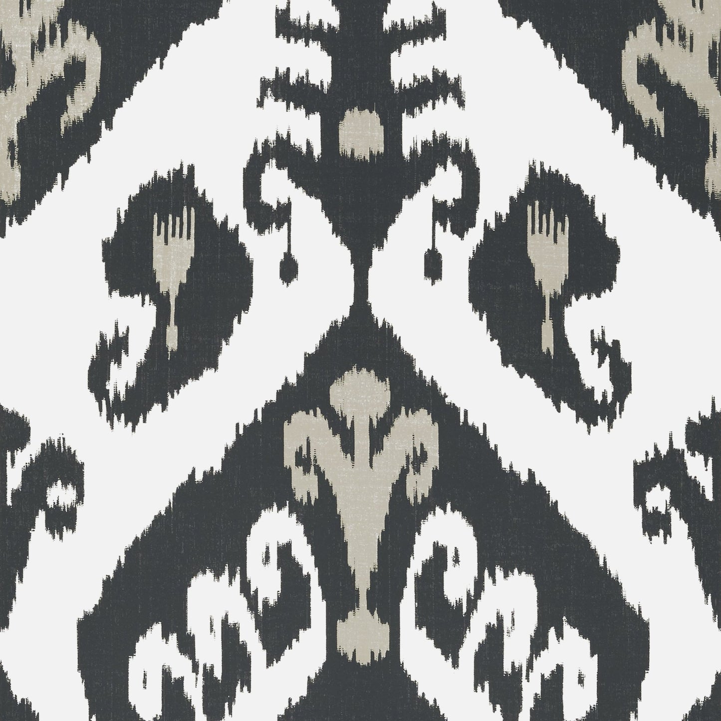 Indies Ikat Wallpaper - Black - Thibaut - T16250 - Premier Wallcovering
