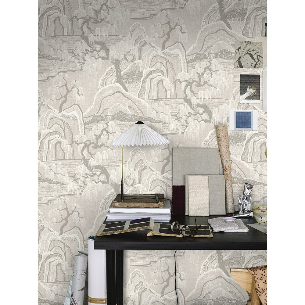 Indigo Garden Wallpaper - Light Grey - Boråstapeter - 3134 - Premier Wallcovering