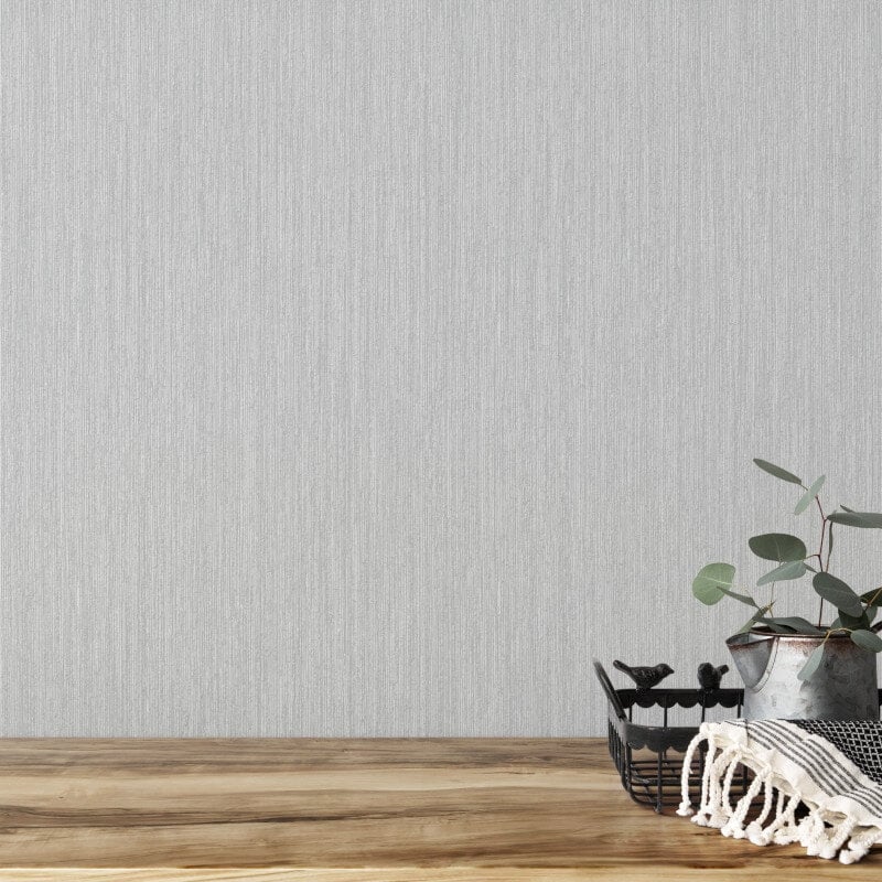 Indra Plain Texture Metallic Wallpaper - Grey/Silver - Muriva - 154122 - Premier Wallcovering