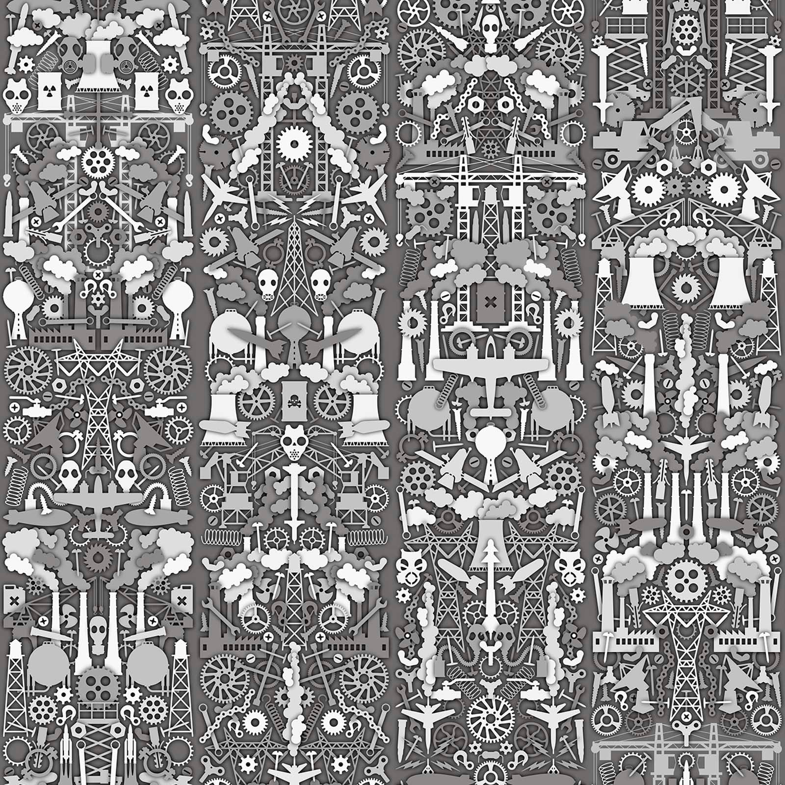 Industry Wallpaper - Grey - NLXL - JOB - 01 - Premier Wallcovering