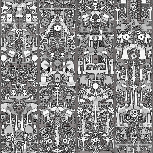 Industry Wallpaper - Grey - NLXL - JOB - 01 - Premier Wallcovering