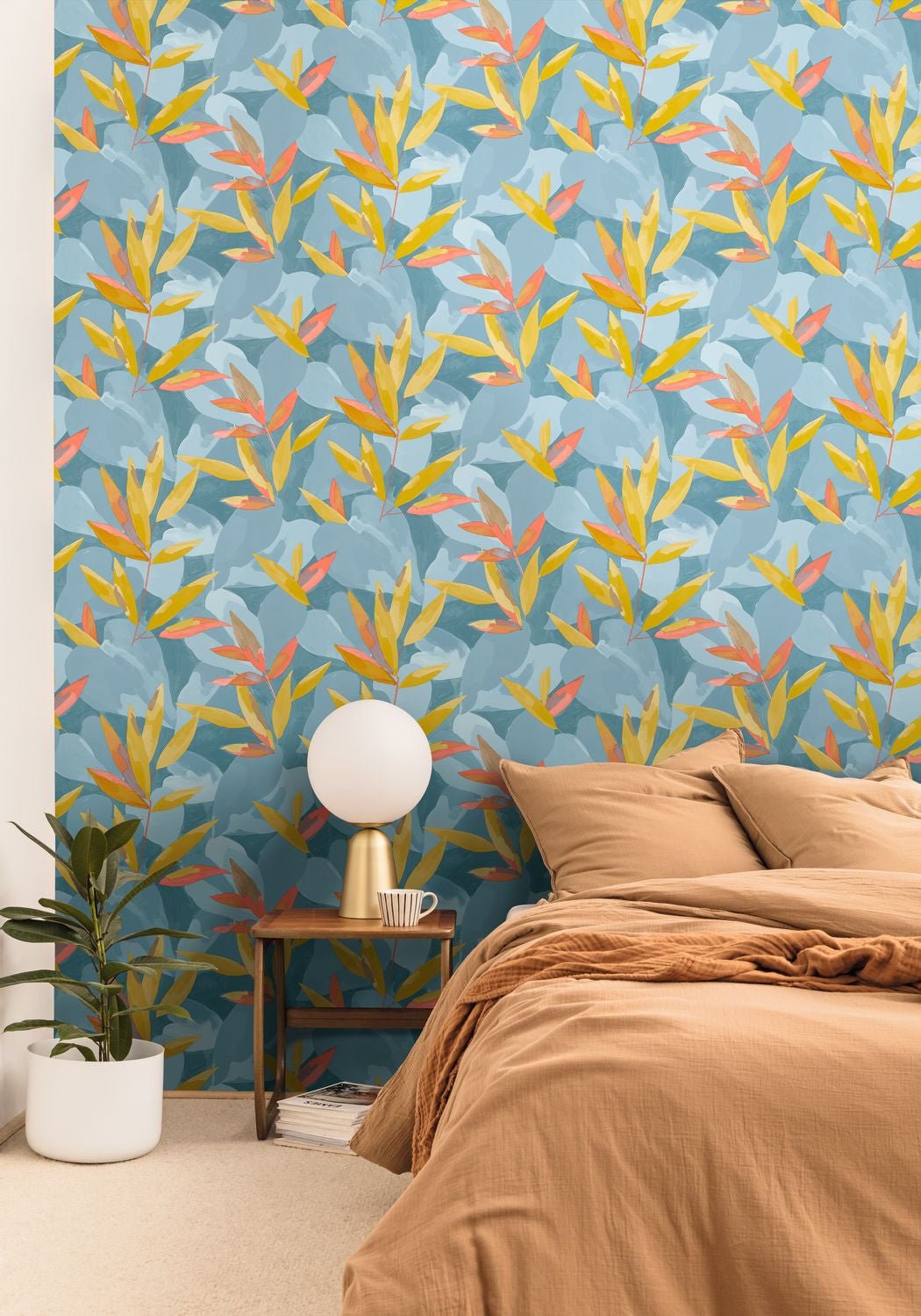 Influence Wallpaper - Bleu/ Jaune - Caselio - 102156017 - Premier Wallcovering