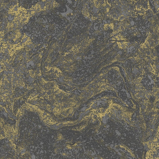 Infused Marble Metallic Wallpaper - Black/Gold - SK Filson - SK20030 - Premier Wallcovering