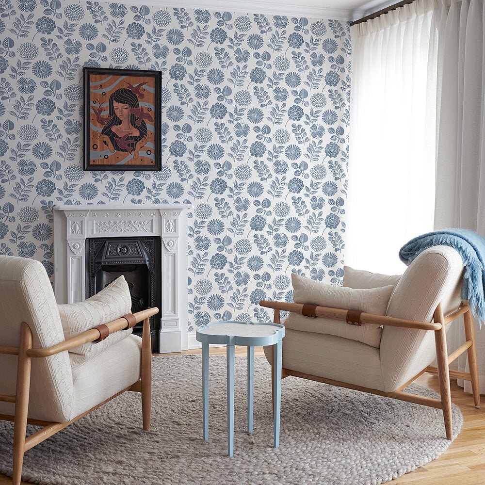 Inge Wallpaper - Blue - A Street Prints - FD26532 - Premier Wallcovering