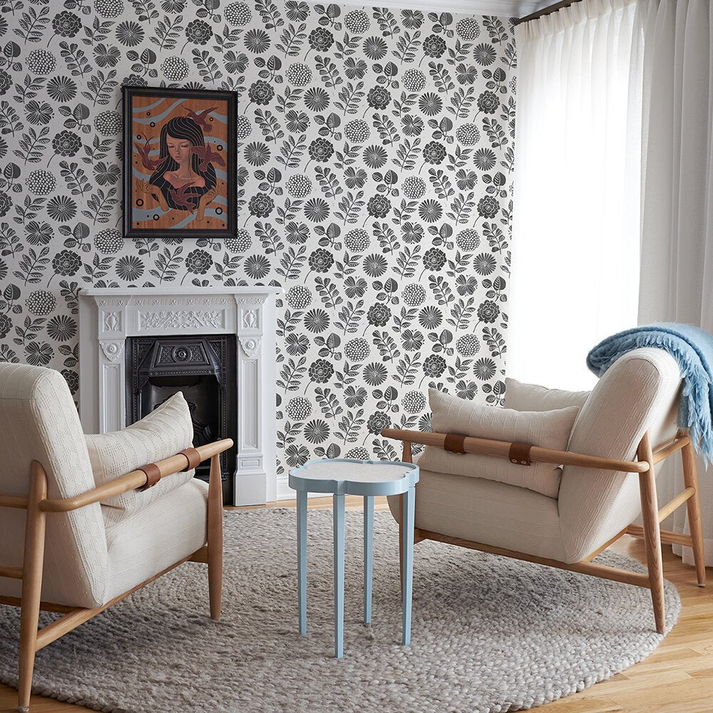 Inge Wallpaper - Black - A Street Prints - FD26534 - Premier Wallcovering