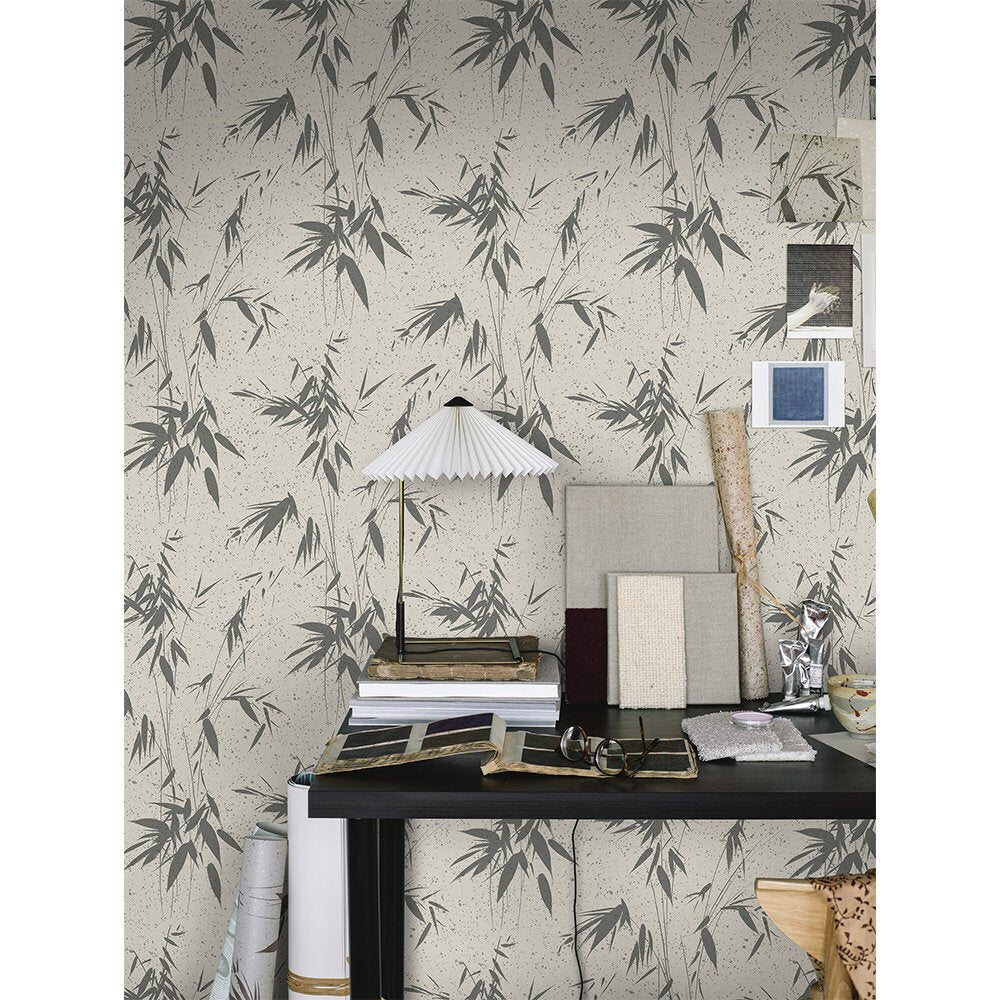 Ink Bamboo Wallpaper - Charcoal - Boråstapeter - 3113 - Premier Wallcovering