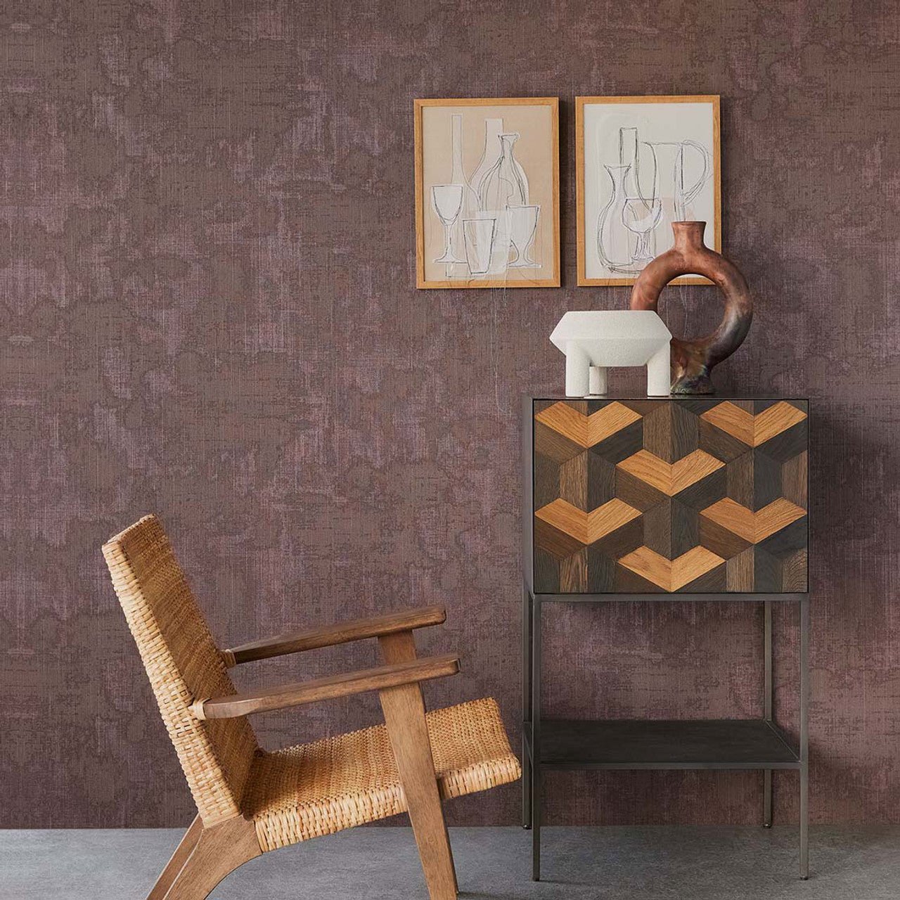 Inky Canvas Wallpaper - Brown - Eijffinger - 313524 - Premier Wallcovering