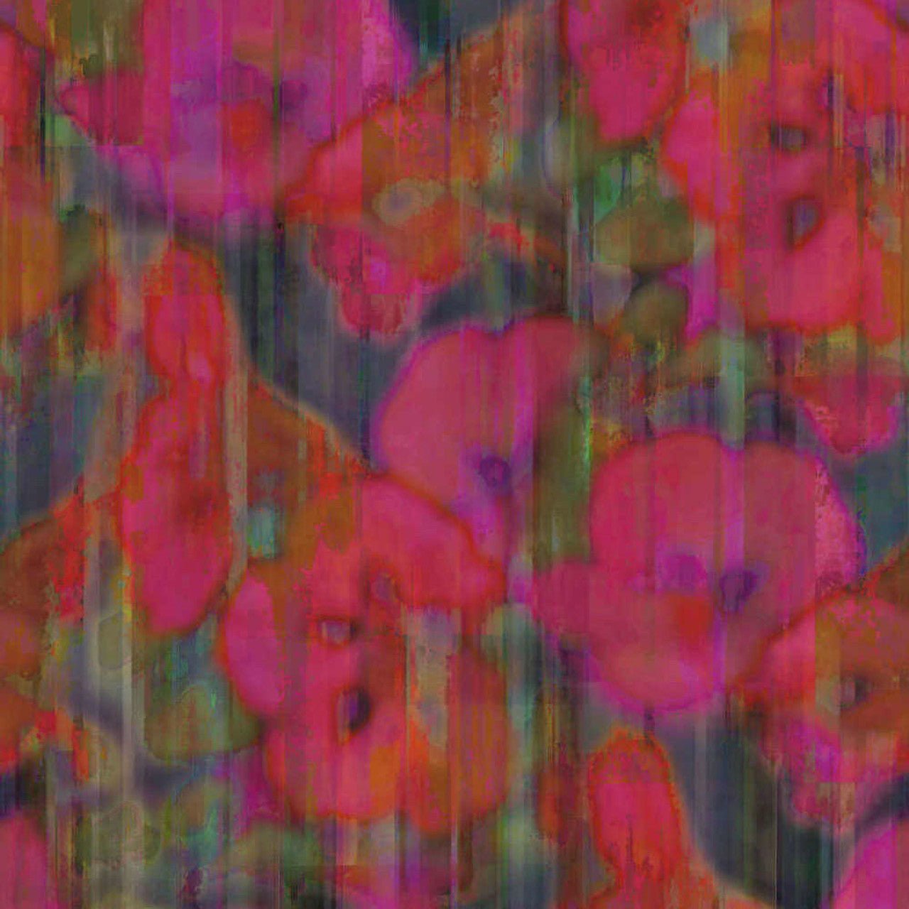 Inky Floral Mural Wallpaper - Red / Pink - Eijffinger - 313572 - Premier Wallcovering