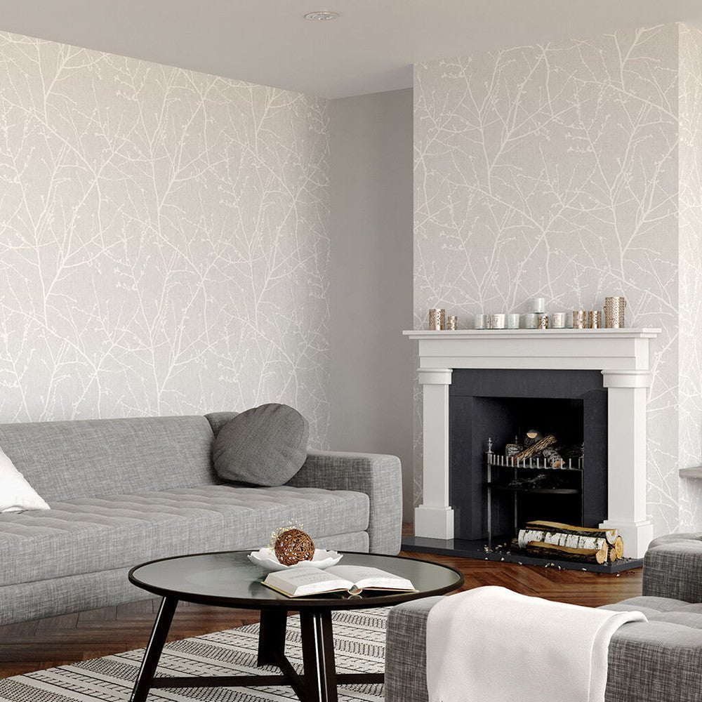 Innocence Wallpaper - Grey - Superfresco Easy - 33 - 274 - Premier Wallcovering