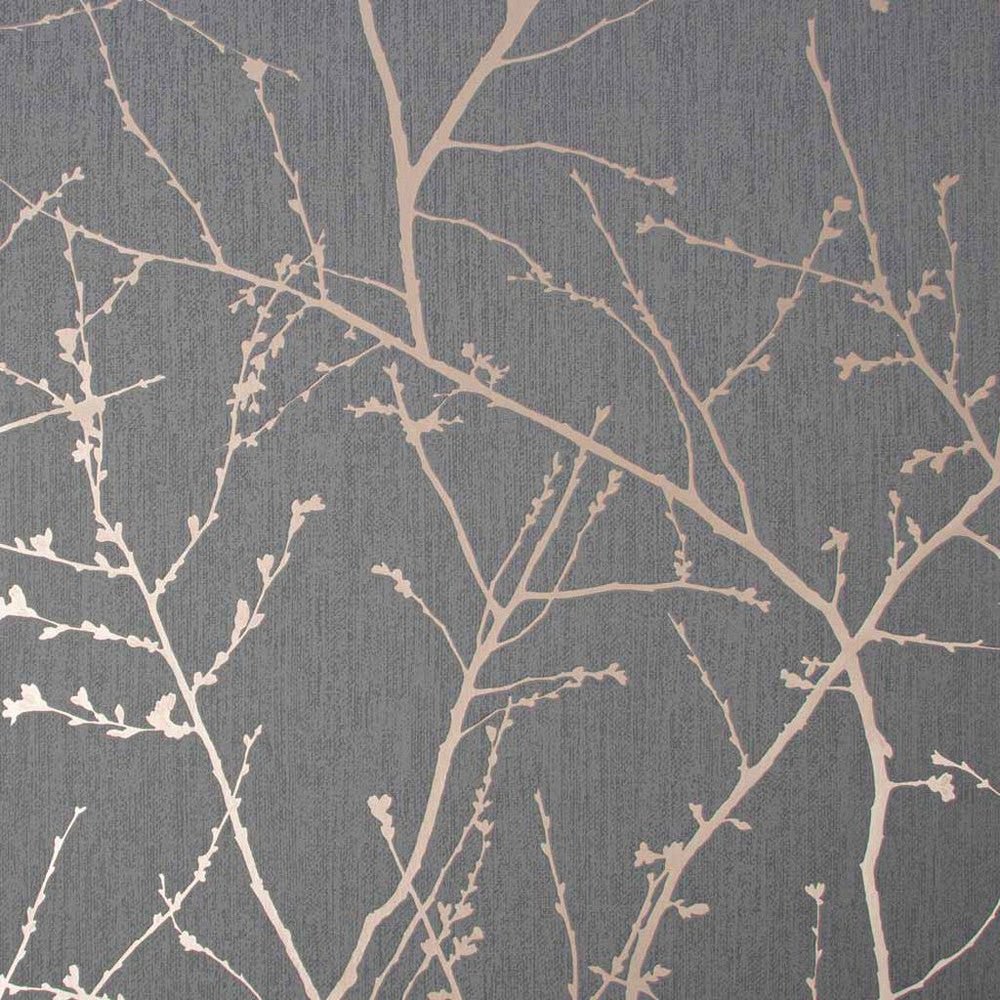 Innocence Wallpaper - Charcoal & Copper - Superfresco Easy - 108612 - Premier Wallcovering