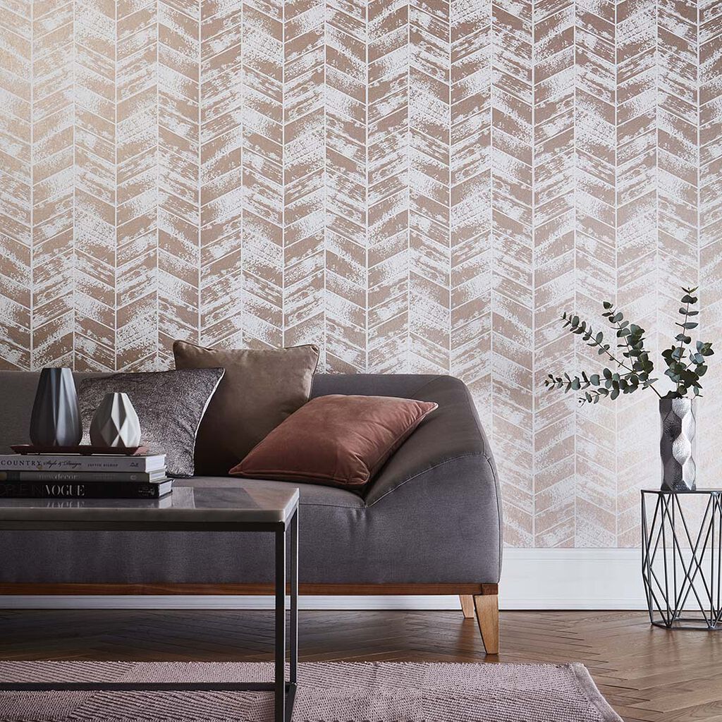 Insignia Wallpaper - Rose Gold - Graham & Brown - 105122 - Premier Wallcovering