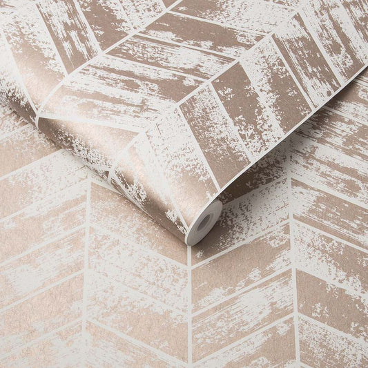 Insignia Wallpaper - Rose Gold - Graham & Brown - 105122 - Premier Wallcovering