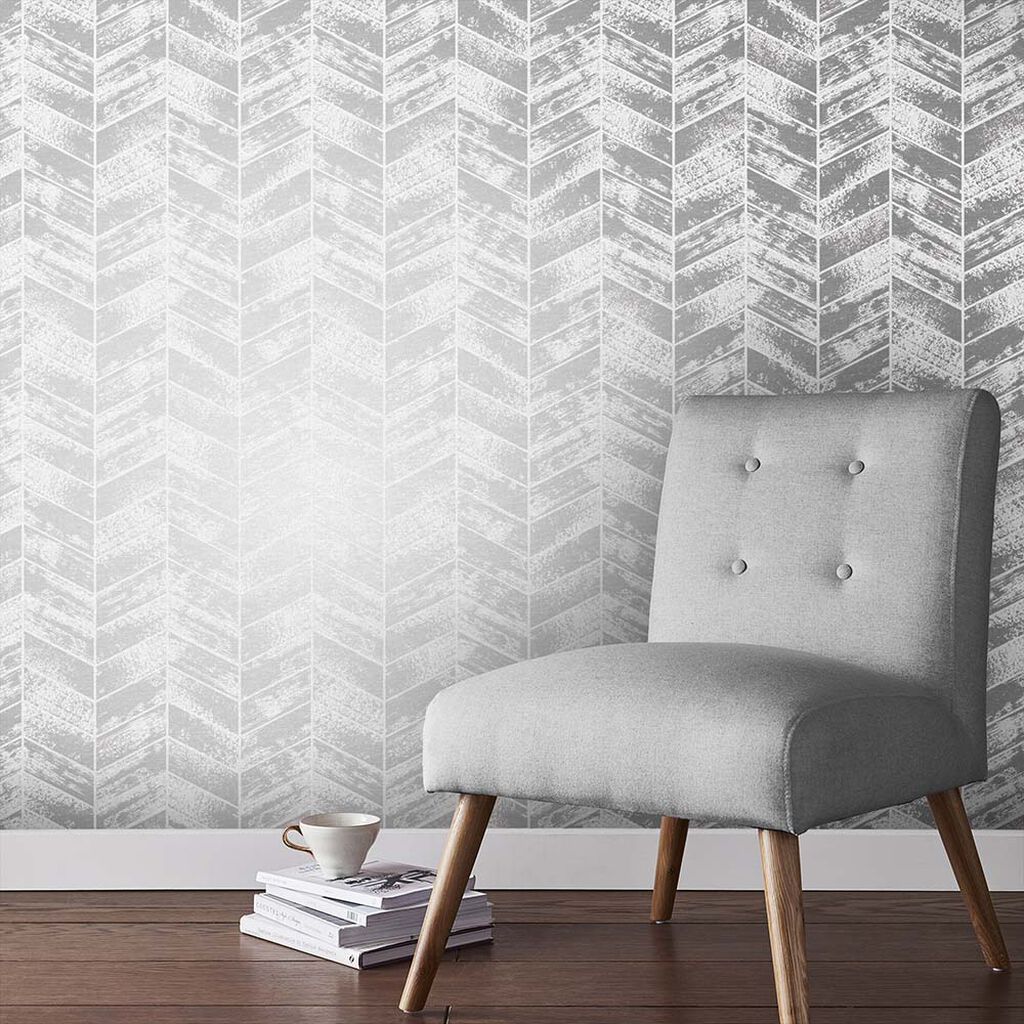 Insignia Wallpaper - Silver - Graham & Brown - 105123 - Premier Wallcovering