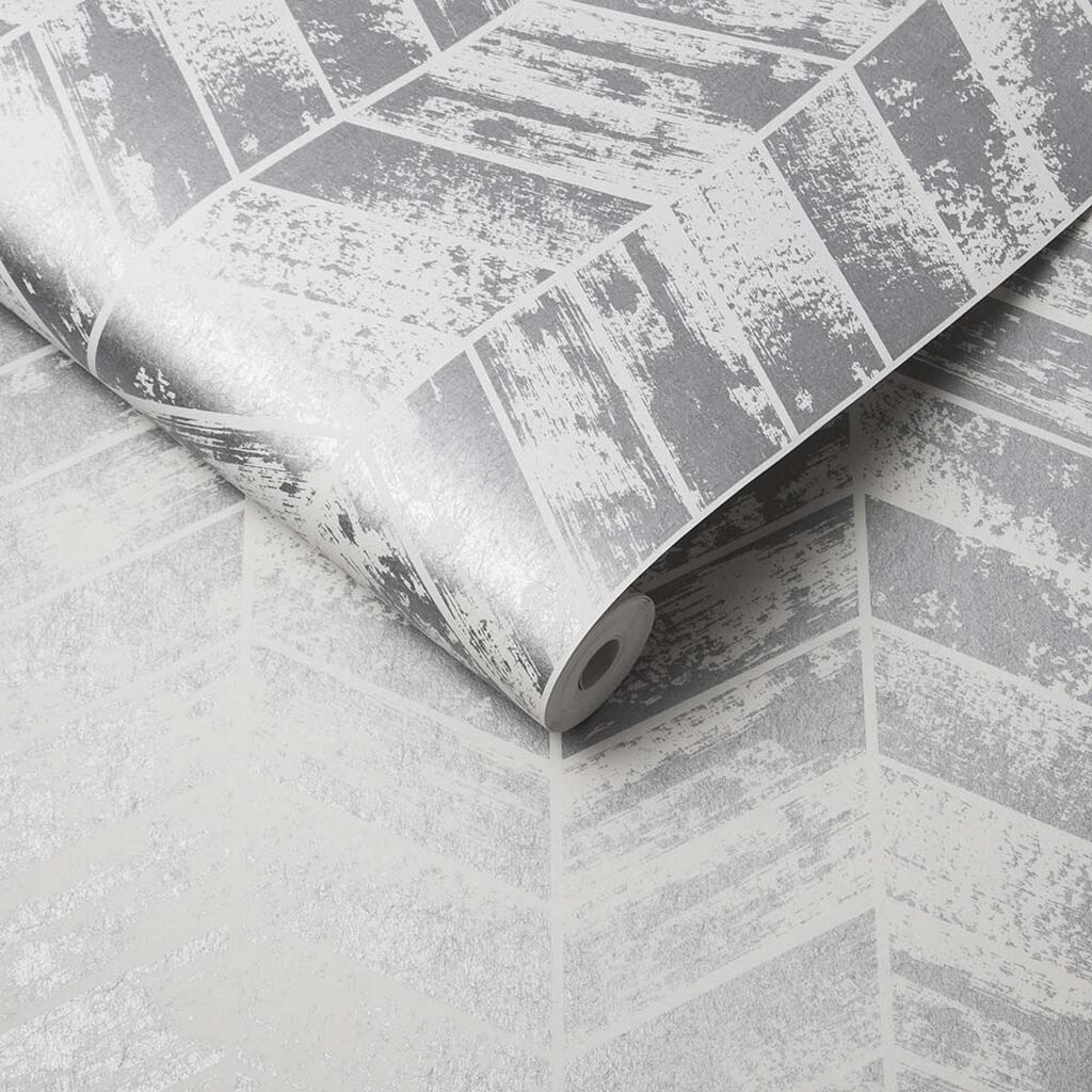 Insignia Wallpaper - Silver - Graham & Brown - 105123 - Premier Wallcovering