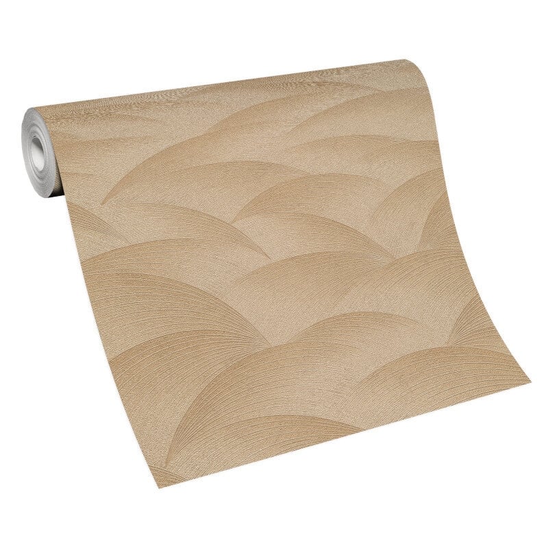 Interlocking Waves Metallic Wallpaper - Gold - Erismann - 10372 - 30 - Premier Wallcovering
