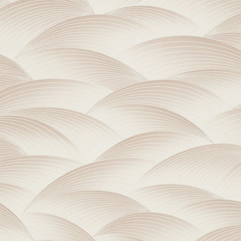Interlocking Waves Metallic Wallpaper - Beige - Erismann - 10372 - 02 - Premier Wallcovering