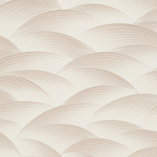 Interlocking Waves Metallic Wallpaper - Beige - Erismann - 10372 - 02 - Premier Wallcovering