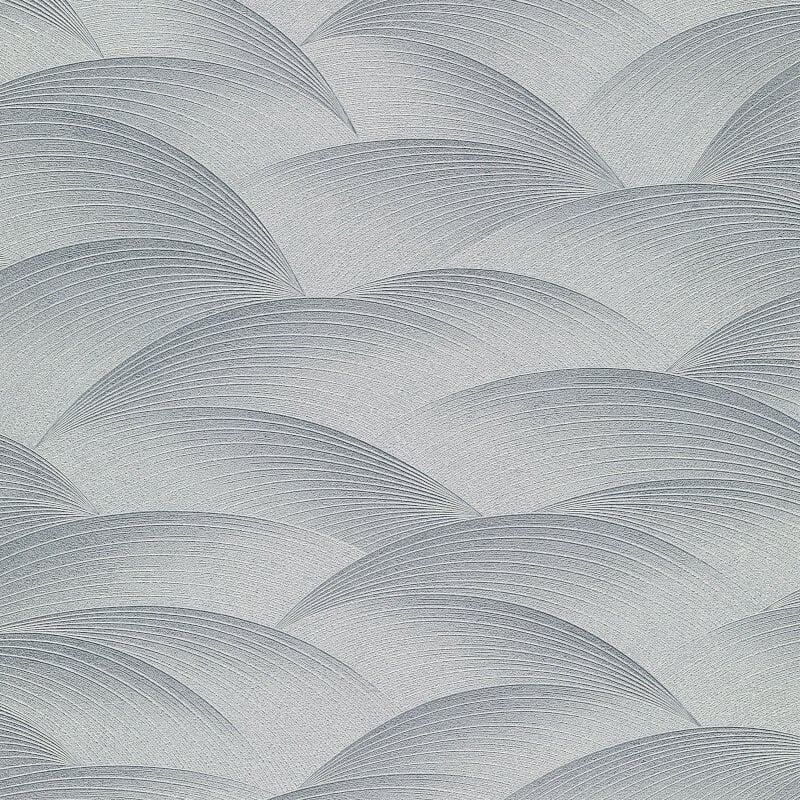 Interlocking Waves Metallic Wallpaper - Silver - Erismann - 10372 - 29 - Premier Wallcovering
