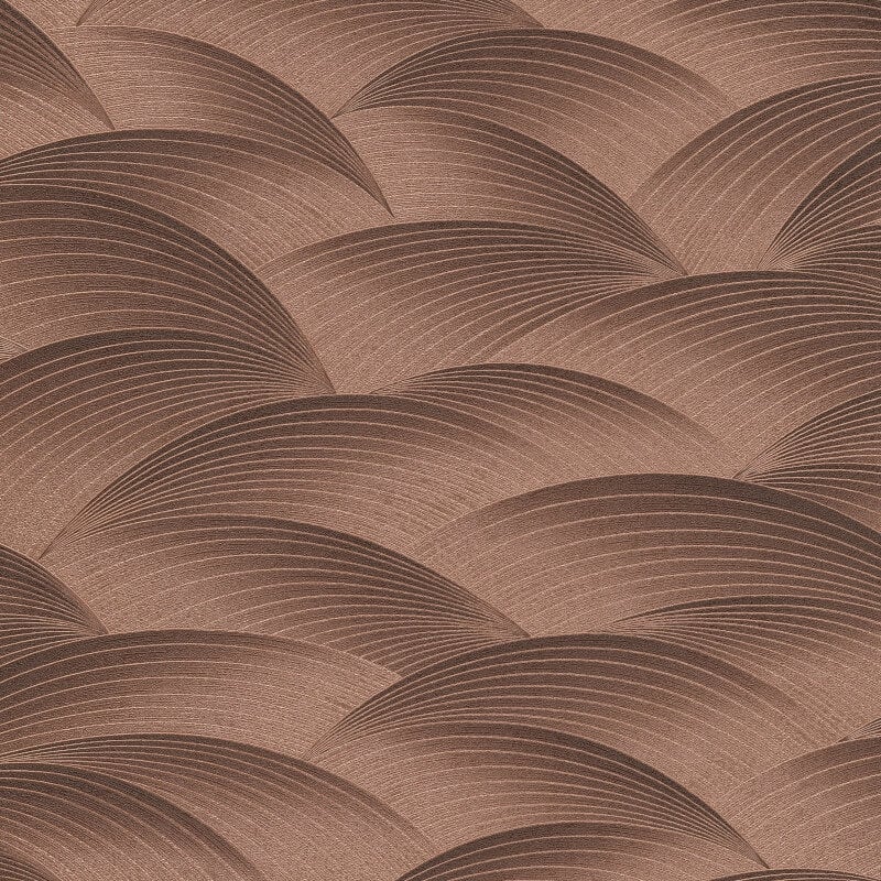 Interlocking Waves Metallic Wallpaper - Bronze - Erismann - 10372 - 48 - Premier Wallcovering