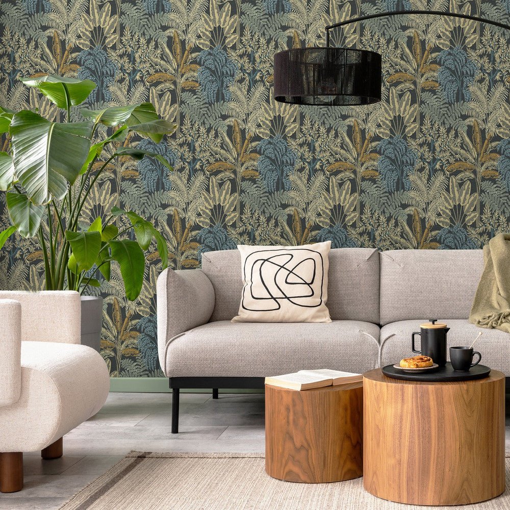 Intrigue Wallpaper - Midnight - Superfresco Easy - 127622 - Premier Wallcovering